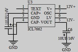 This design employs three voltage source types including +5V and ±12V.