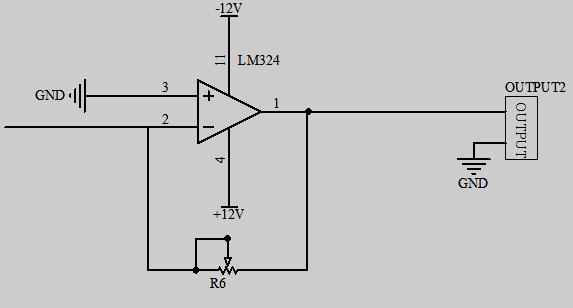 The triangle wave amplifier circuit adopts inverting input and the in-phase input was