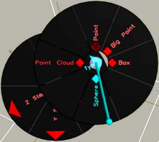 Pop-Up Menus - Radial Sundial Pie menu with 3D selector User