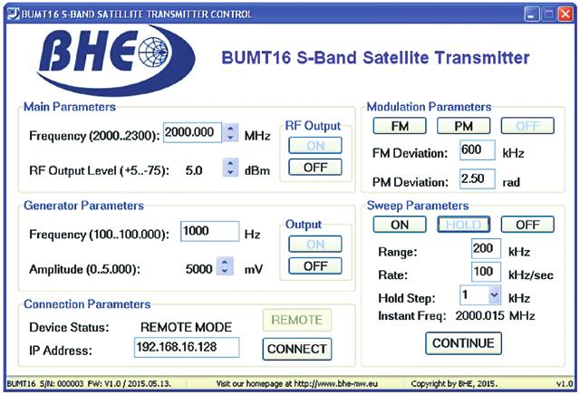 5 www.bhe-mw.eu MODULATORS, TRANSMITTERS In BHE s modulator portfolio, customers will find basic FM and PM modulators such as: BUMT15 and BUMT16.