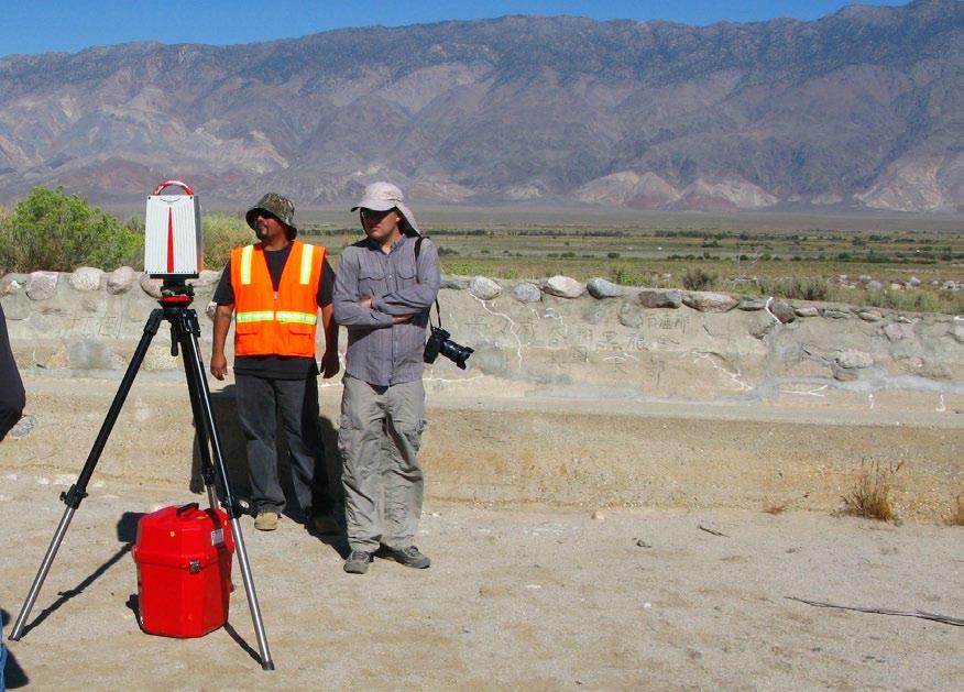 CyArk s Scott Lee and and ARC s Genaro Vargas, Jr. scan remains at Manzanar. CyArk was fortunate to receive one of the 2011 JACS grants in order to accomplish the work.