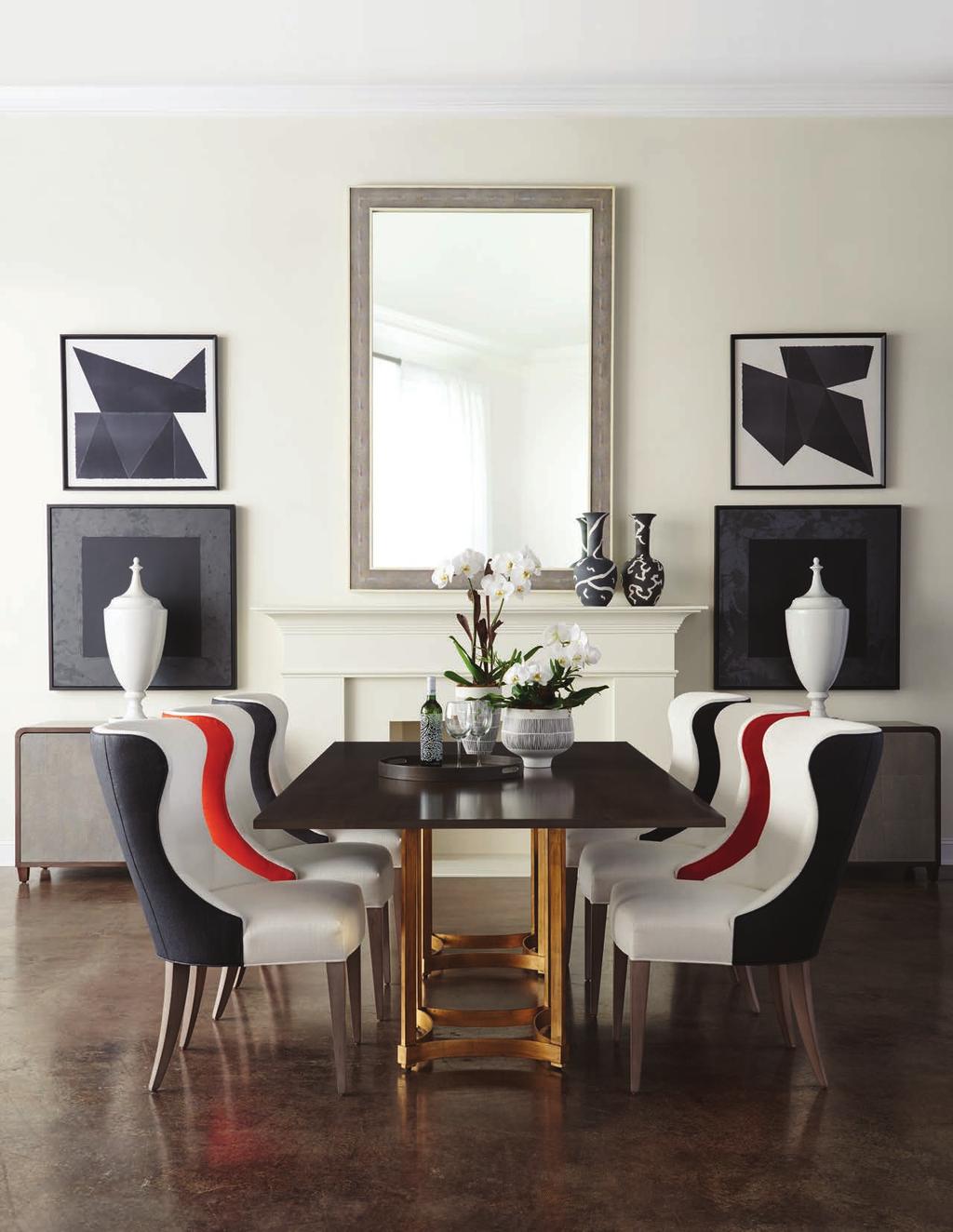 24 MODERN LIVING MODERN LIVING 25 STELLA TABLE Solid metal pedestal base designed for its functionality as a single base to an elegant entry table or round or square dining table.