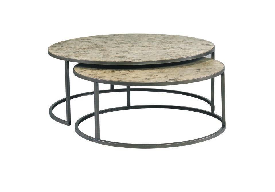 RILEY NESTED TABLE LW10327 AMATE DIA24 H23 Finish: Grey Amate top with natural metal