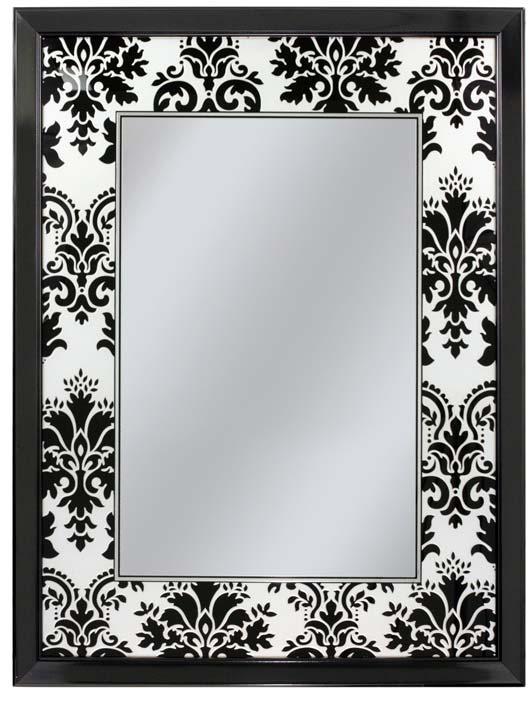 Damask Wall Mirror Beautiful Black and acid etched