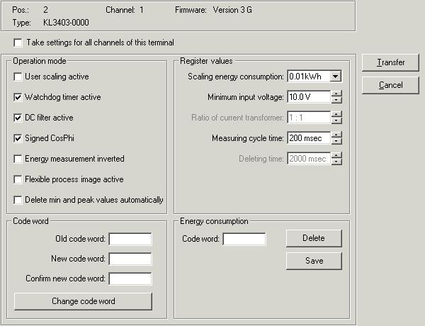 KS2000 Configuration Software For each of the three channels, the branches Register, Settings and ProcData are displayed: Register enables direct access to the channel registers.