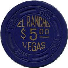 Lot #043 $5 El Rancho Vegas, Las Vegas Catalog #: N1562 Mold: Large Crown Condition: Slightly Used Est.