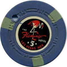 The official name change to Flamingo Hilton took place in 1971 and the chips used at that time had the same pink flamingo facing left inlay as the 11 th issue 50-center in lot #51 but used the Hilton