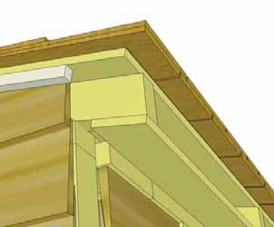 Plywood flush with shingles on inside.