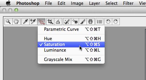 FIGURE 3: Here, I m configuring the Targeted Adjustment tool to modify saturation. I can also have it alter Hue or Luminance.