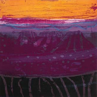 Purple Mesa etching on Somerset Satin paper 19.5 x 19.