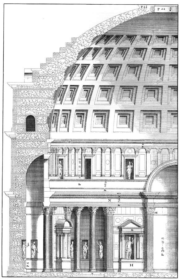 PANTHEON 2 Figure 1. Andrea Palladio, Pantheon s Section from I Quattro Libri dell Architettura, LVII.