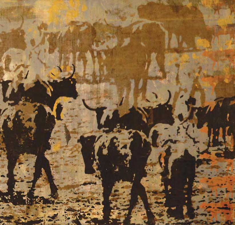 representation Counting Cows, acrylic, 19 x 46.