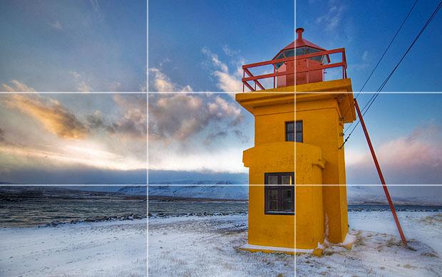 Rule of Thirds Imagine that your image is divided into 9 equal segments by 2 vertical and 2 horizontal lines.