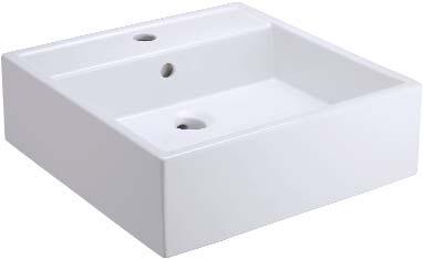 Basin dimensions 18 1 8" x 18 1 8" Above-counter height 6 7 8"