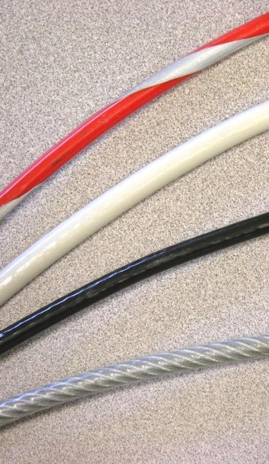Cable Options, cont d Custom Cable Assemblies Clear and colored vinyl and nylon coated cables are also occasionally used, but the coatings can easily scratch and are not recommended for exterior