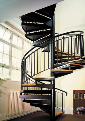 Spiral staircases form an impressive