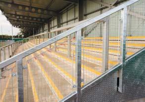 crowd control barriers, guard rails, escape stairs, hand rails, security gates and balcony balustrades.
