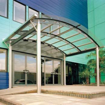 Canopies Fabricated from stainless or mild steel sections,