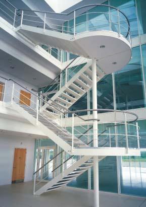 Mild steel staircase clad in