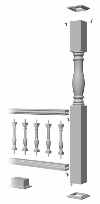INSTALLATION GUIDE 6" Balustrade System PARTS LIST ITEM QTY A PORCH POST INSTALLATION KIT (INCLUDED WITH PORCH POST, SEE STEP 3C) Galvanized Column Mounting Plate 2 #14 x 2" Stainless Steel Sheet