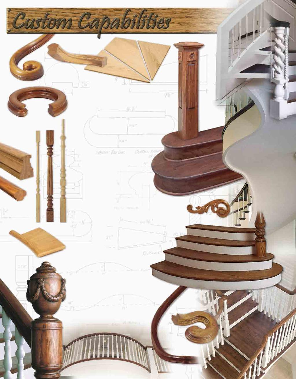 13 11 2 26 17 26 8 18 1 1 Carved Turnings 2 Acrylic Balusters 3 Stacked Starting Steps 4 Bowed Starting Steps