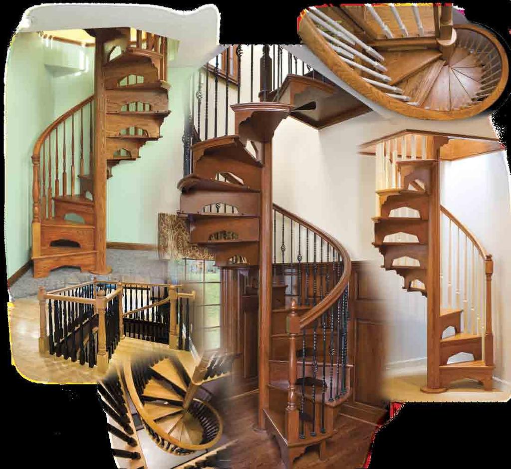 L.J. Smith Wood Spiral Stairways are available in many different balustrade combinations and sizes,
