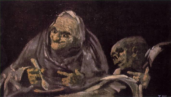 Goya Two Old Women Eating from a Bowl 1821-1823