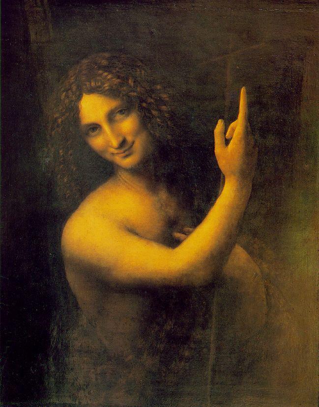 Leonardo DaVinci John the Baptist 1513-16 Wood 27 1/4 x 22 1/2 in (69 x 57 cm) The idea that art mimics