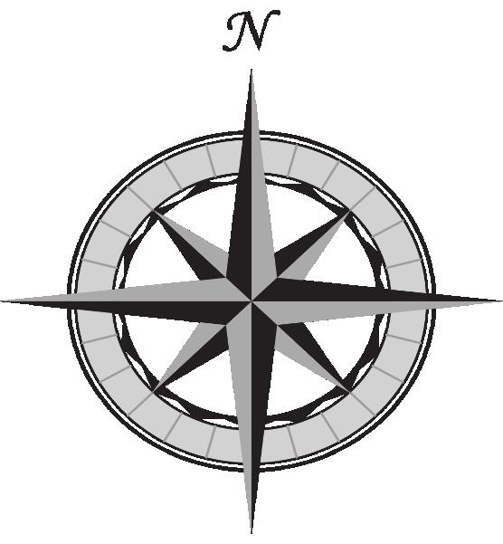 36. Stephanie has a compass. (a) Label the points East, South and West on the compass below. Stephanie faces North. She has a fair coin which she tosses.