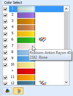 Color Theme and then select one of the 32 Quick Colors. Optionally, add a thread or needle effect to the selected thread.