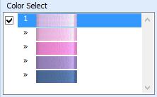 Properties dialog A multicolor gradient fill or satin column will show a hatched pattern in the FilmStrip.