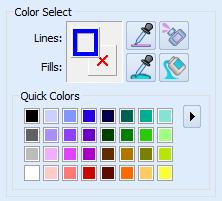 Choose Drawing Colors Use the Color box and Color palette to choose the colors for drawing Lines and Fills. The Color box displays the currently selected Line and Fill colors.