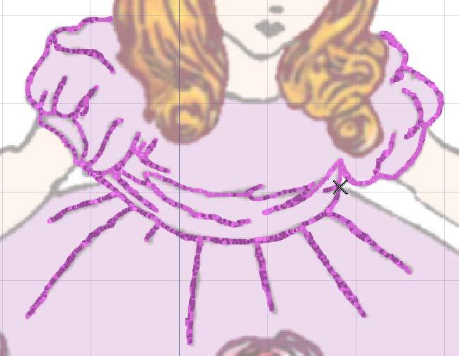 Then trace along the line of the waist again, from left to right, drawing down and back along each of the gather lines of the skirt. 12 Click Zoom To Fit. 13 Set the ZigZag Width to 2.0mm.