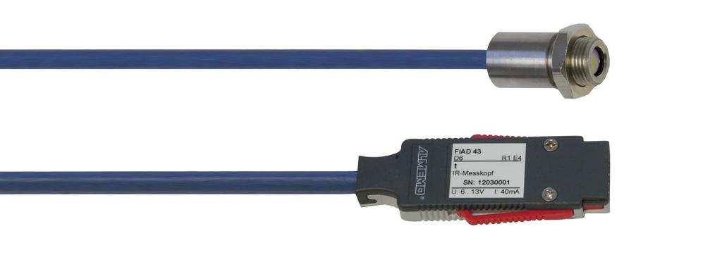 NiCr-Ni film thermocouple FTA 683 Measuring tip: Operative range -100 to +200 C Folie, Insulation Kresol with permanently connected FEP / silicone thermal line (stranded wire)** -50 to +200 C, 2