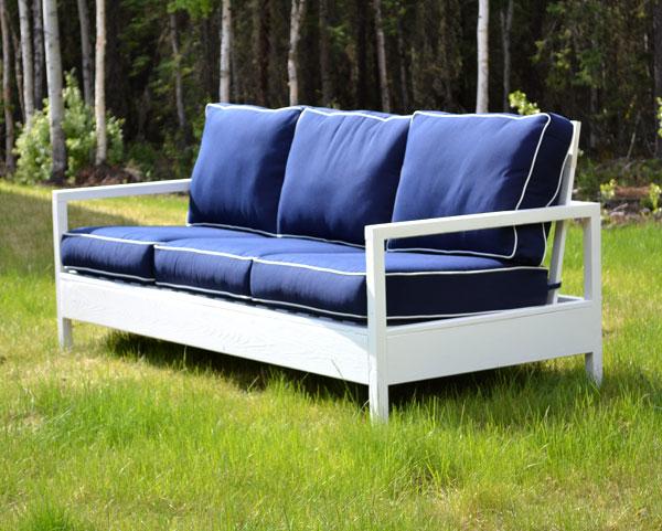 My outdoor space doesn't call for a loveseat, but I'm more than happy to post plan modifications to the outdoor sofa (shown above) [3] for our kind readers.