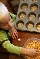 Small objects that work great for this: toy cars, pom poms, buttons, corn kernels, leaves, etc.