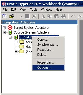 Configure the FDM ERPi Adapter Hyperion Financial Management To configure the adapter right click (ERPI-FIN-B)