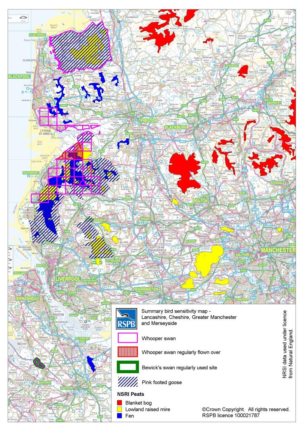 Map 1 : Summary sensitivity map- Lancashire,