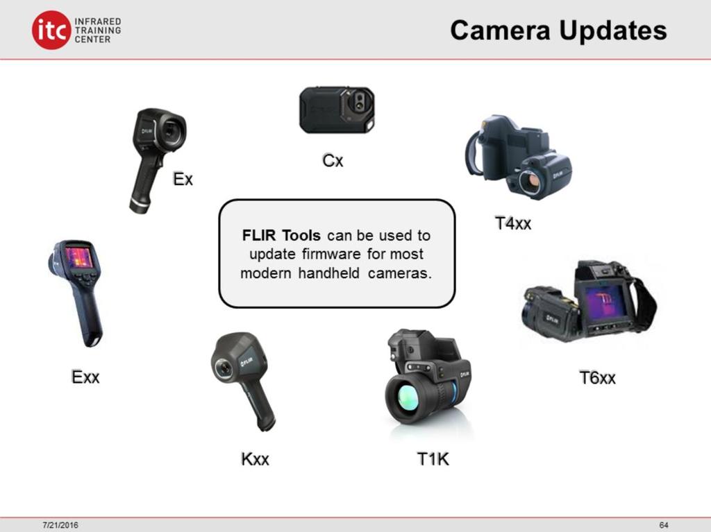 The FLIR Tools PC software can be used to update