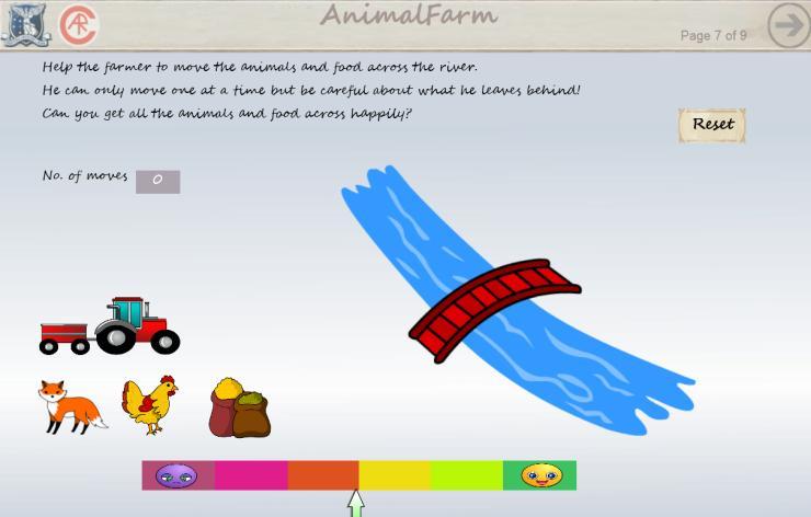 Figure 4: Student A s screen view on left and Student B s screen view on right of Animal Farm game 3. EXPERIMENT AND RESULTS The necessity for development of games of this complexity is efficiency.