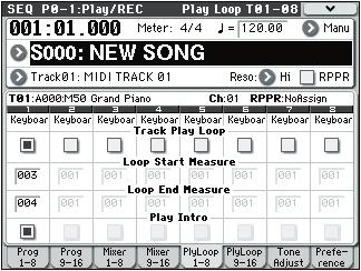 Sequencer mode 0 1 3(4): Menu Command 0: Memory Status p.191 1: Exclusive Solo p.73 2: Rename Song p.191 3: Delete Song p.191 4: Copy From Song p.191 5: Load Template Song p.