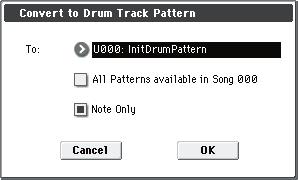 Sequencer mode Copy To Track This command copies the specified area of musical data from the specified pattern to a track as musical data.