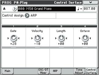 Program mode 0 8d: External MIDI Channel [01...16, G] This read-only parameter shows the MIDI Channel assignment for the knob. Each can send on a different channel, if desired.