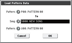 Media mode 19) Load a Song Data for the selected song will be loaded into the song number you specified as the load destination.