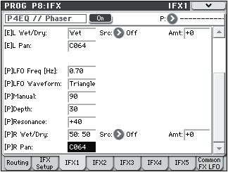 Effect Guide Insert Effects (IFX1 IFX5) In/Out Insert Effects (IFX 1 5) have a stereo input and a stereo output.