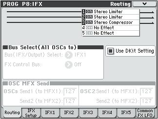 Insert Effects (IFX1 IFX5) Routing Routing You can use up to five channels (IFX 1 5) for the Insert Effects in any mode.