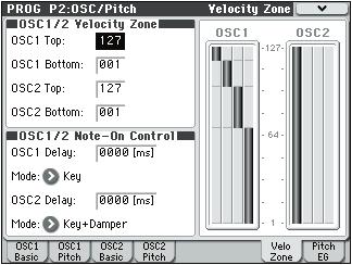 Program mode 2 7: Velocity Zone 2 7a 2 7b 2 7 Menu 2 7c damper pedal, and then press a key, in order to play a note. For instance, this can be useful when modeling the behavior of a piano soundboard.