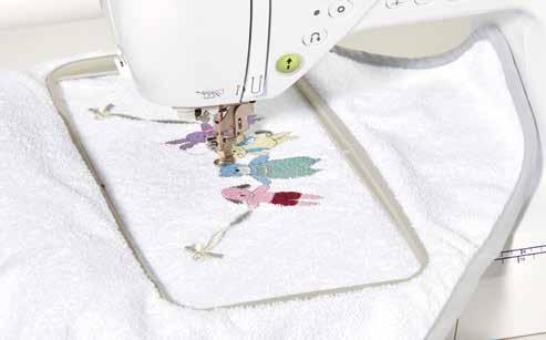 With a top speed of 650 stitches per minute you will add beautiful decorative embroidery and lettering to your projects in no time.