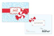 Green & Pink Blue & Red Sweet Joy Holiday Card Show clients and partners your sweet side with this sweet card. Includes a piece of plantable herb seed paper that grows cinnamon basil when planted.