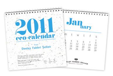 Give it: Green gift ideas 2011 Eco Calendar Basic Calendar features a plantable seed paper cover and monthly